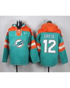 Dolphins #12 Bob Griese Aqua Green Player Pullover NFL Hoodie