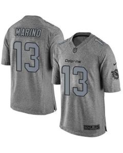 Dolphins #13 Dan Marino Gray Men's Stitched NFL Limited Gridiron Gray Jersey