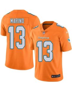 Dolphins #13 Dan Marino Orange Men's Stitched NFL Limited Rush Jersey