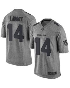 Dolphins #14 Jarvis Landry Gray Men's Stitched NFL Limited Gridiron Gray Jersey