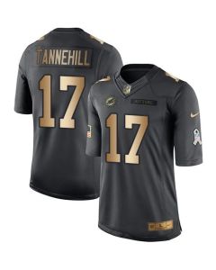 Dolphins #17 Ryan Tannehill Black Men's Stitched NFL Limited Gold Salute To Service Jersey