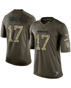 Dolphins #17 Ryan Tannehill Green Men's Stitched NFL Limited Salute to Service Jersey