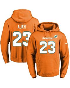 Dolphins #23 Jay Ajayi Orange Name & Number Pullover NFL Hoodie