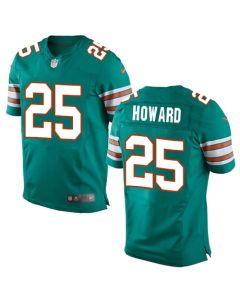 Dolphins #25 Xavien Howard Aqua Green Alternate Men's Stitched NFL Elite Jersey