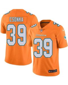 Dolphins #39 Larry Csonka Orange Men's Stitched NFL Limited Rush Jersey