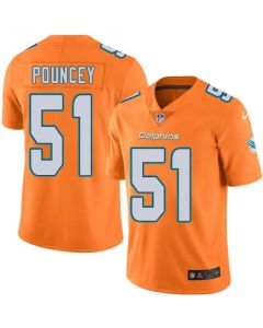 Dolphins #51 Mike Pouncey Orange Men's Stitched NFL Limited Rush Jersey
