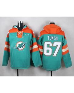 Dolphins #67 Laremy Tunsil Aqua Green Player Pullover NFL Hoodie