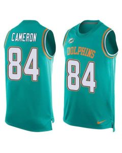 Dolphins #84 Jordan Cameron Aqua Green Team Color Men's Stitched NFL Limited Tank Top Jersey