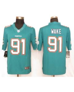 Dolphins #91 Cameron Wake Aqua Green Team Color Men's Stitched NFL Limited Jersey
