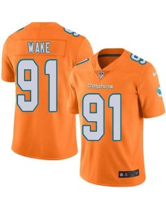 Dolphins #91 Cameron Wake Orange Men's Stitched NFL Limited Rush Jersey