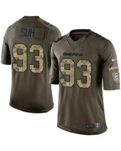 Dolphins #93 Ndamukong Suh Green Men's Stitched NFL Limited Salute to Service Jersey