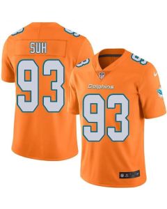 Dolphins #93 Ndamukong Suh Orange Men's Stitched NFL Limited Rush Jersey