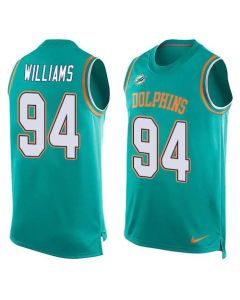 Dolphins #94 Mario Williams Aqua Green Team Color Men's Stitched NFL Limited Tank Top Jersey