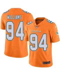 Dolphins #94 Mario Williams Orange Men's Stitched NFL Limited Rush Jersey