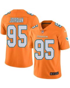 Dolphins #95 Dion Jordan Orange Men's Stitched NFL Limited Rush Jersey