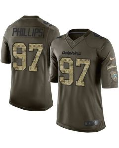 Dolphins #97 Jordan Phillips Green Men's Stitched NFL Limited Salute to Service Jersey