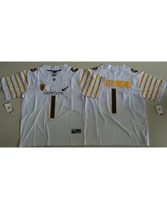Ducks #1 Mighty Oregon White Webfoots 100th Rose Bowl Game Elite Stitched NCAA Jersey