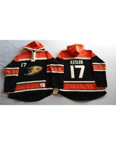 Ducks #17 Ryan Kesler Black Sawyer Hooded Sweatshirt Stitched NHL Jersey