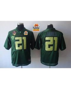 Ducks #21 LaMichael James Green Tostitos Fiesta Bowl Stitched NCAA Jersey