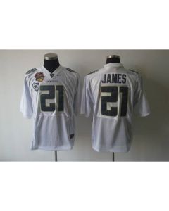 Ducks #21 LaMichael James White Stitched NCAA Jersey