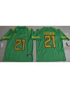 Ducks #21 Royce Freeman Apple Green Electric Lightning Limited Stitched NCAA Jersey