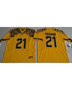 Ducks #21 Royce Freeman Yellow Limited Stitched NCAA Jersey