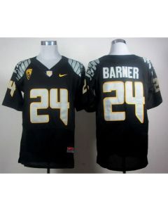 Ducks #24 Kenjon Barner Black Elite PAC-12 Patch Stitched NCAA Jersey
