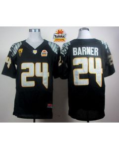 Ducks #24 Kenjon Barner Black Elite PAC-12 Patch Tostitos Fiesta Bowl Stitched NCAA Jersey