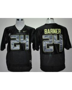 Ducks #24 Kenjon Barner Black With PAC-12 Patch Stitched NCAA Jersey