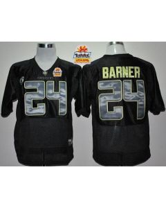 Ducks #24 Kenjon Barner Black With PAC-12 Patch Tostitos Fiesta Bowl Stitched NCAA Jersey