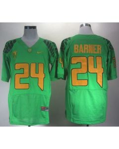 Ducks #24 Kenjon Barner Green Elite PAC-12 Patch Stitched NCAA Jersey
