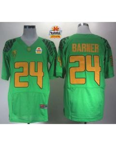 Ducks #24 Kenjon Barner Green Elite PAC-12 Patch Tostitos Fiesta Bowl Stitched NCAA Jersey