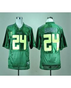 Ducks #24 Kenjon Barner Green With PAC-12 Patch Stitched NCAA Jersey