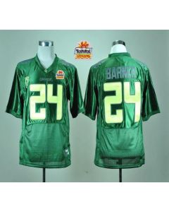 Ducks #24 Kenjon Barner Green With PAC-12 Patch Tostitos Fiesta Bowl Stitched NCAA Jersey