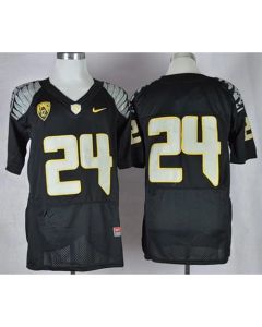Ducks #24 Thomas Tyner Black Elite PAC-12 Patch Stitched NCAA Jersey