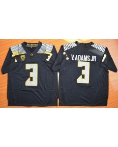 Ducks #3 Vernon Adams Jr. Olive Black(White No.) Stitched NCAA Jersey
