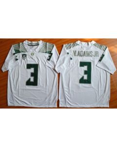 Ducks #3 Vernon Adams Jr. Olive White Stitched NCAA Jersey