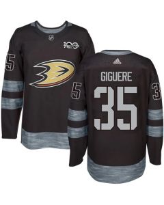 Ducks #35 Jean-Sebastien Giguere Black 1917-2017 100th Anniversary Stitched NHL Jersey