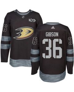 Ducks #36 John Gibson Black 1917-2017 100th Anniversary Stitched NHL Jersey