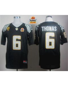 Ducks #6 De'Anthony Thomas Black Elite PAC-12 Patch Tostitos Fiesta Bowl Stitched NCAA Jersey
