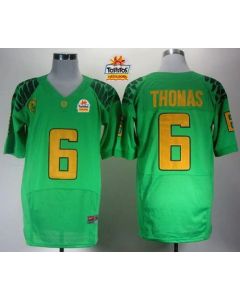 Ducks #6 De'Anthony Thomas Green Elite PAC-12 Patch Tostitos Fiesta Bowl Stitched NCAA Jersey