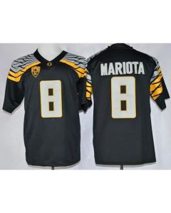 Ducks #8 Marcus Mariota Black Mach Speed Limited Stitched NCAA Jersey