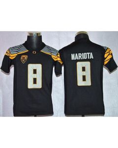 Ducks #8 Marcus Mariota Black Mach Speed Limited Stitched Youth NCAA Jersey