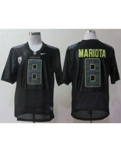 Ducks #8 Marcus Mariota Black Pro Combat Pac-12 Stitched NCAA Jersey