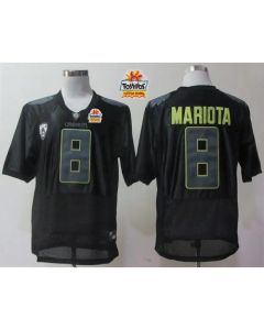Ducks #8 Marcus Mariota Black Pro Combat Pac-12 Tostitos Fiesta Bowl Stitched NCAA Jersey