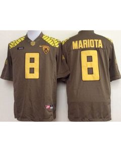 Ducks #8 Marcus Mariota Olive Limited Stitched NCAA Jersey