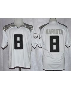 Ducks #8 Marcus Mariota White Diamond Quest Stitched NCAA Jersey
