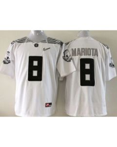 Ducks #8 Marcus Mariota White Diamond Quest Stitched Youth NCAA Jersey