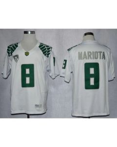 Ducks #8 Marcus Mariota White Limited Stitched NCAA Jersey