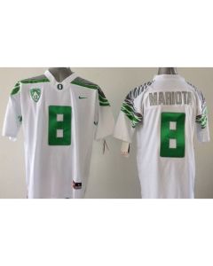 Ducks #8 Marcus Mariota White Stitched Youth NCAA Jersey